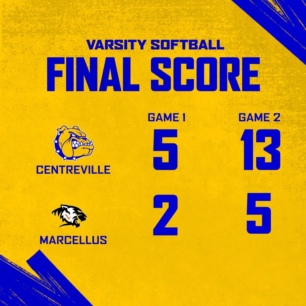 Centreville softball sweeps DH with Marcellus